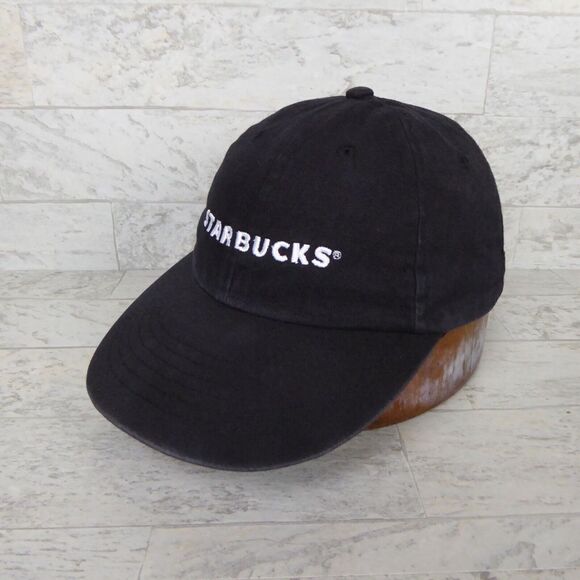 Starbucks Coffee Employee Worker Hat Uniform Black Cap Strap Back Job Cap - Picture 1 of 7